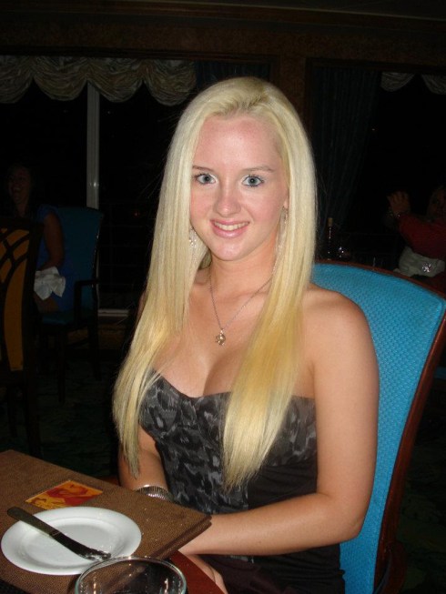 Strapless animal print dress at dinner on Carnival Liberty